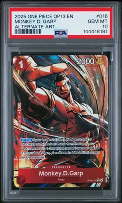 2025 ONE PIECE OP13-CARRYING ON HIS WILL ALTERNATE ART MONKEY D. GARP PSA 10 - Image 1