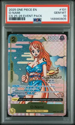 2025 ONE PIECE CHAMP 2025-26 EVENT PACK #101 O-NAMI PSA 10 - Image 1