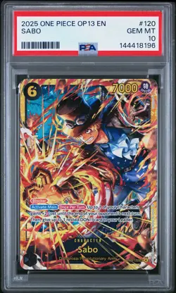 2025 ONE PIECE OP13-CARRYING ON HIS WILL #120 SABO PSA 10 - Image 1