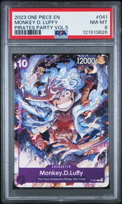 2023 ONE PIECE PROMOS PIRATES PARTY VOL.5 #041 MONKEY D. LUFFY PSA 8 - Image 1