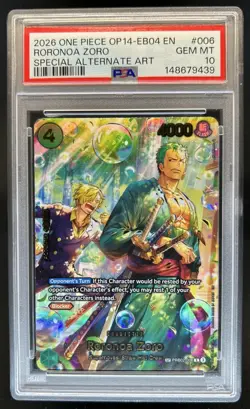 2025 One Piece The Best Roronoa Zoro Promo Special Alt Art #PRB02-006 PSA 10 - Image 1