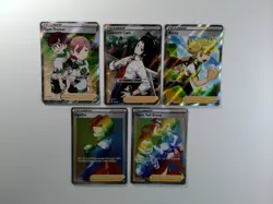 Pokemon 5 Card Lot NM Pokemon Rainbow Trainer & Full Art Supporter Cards - Image 1