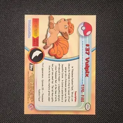 Vulpix Vintage Pokemon 1999 Print Black Logo Topps Card #37 - Image 2
