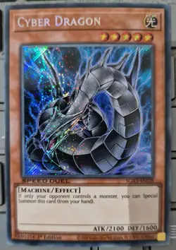 SGX3-ENI28 Cyber Dragon - Secret Rare 1st Edition Mint YuGiOh Card SPEED DUEL - Image 1