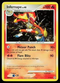 Infernape 5/130 Holo Rare Diamond and Pearl Pokemon Card - Image 1
