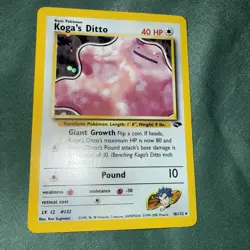 Koga’s Ditto Holo 2000 Gym Challenge Pokemon Card WOTC LP Vintage - Image 1