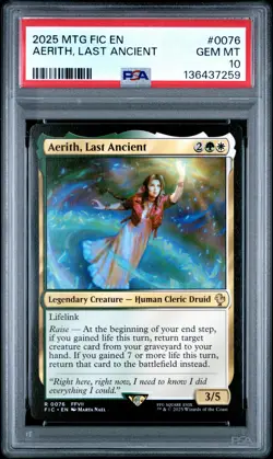 2025 MTG FINAL FANTASY COMMANDER #0076 AERITH, LAST ANCIENT PSA 10 - Image 1