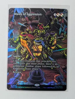 Waves of Aggression (Borderless) Teenage Mutant Ninja Turtles Foil MTG 0013 - Image 1