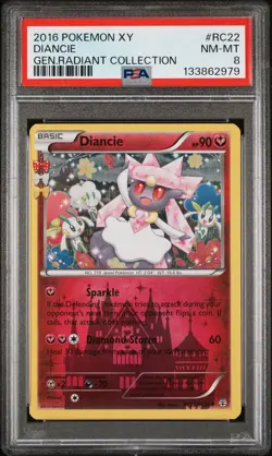 2016 POKEMON XY GENERATIONS RADIANT COLLECTION #RC22 DIANCIE PSA 8 - Image 1