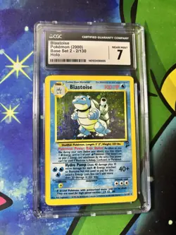 2000 POKEMON BASE SET 2 BLASTOISE HOLO 2/130 CGC 7 - Image 1