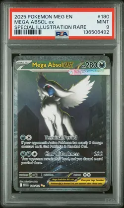 2025 POKEMON MEG EN-MEGA EVOLUTION SPECIAL ILLUSTRATION RARE MEGA ABSOL EX PSA 9 - Image 1