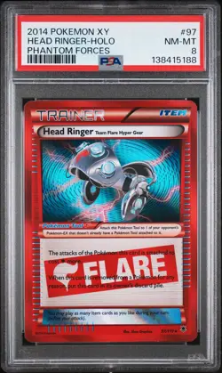 2014 POKEMON XY PHANTOM FORCES #97 HEAD RINGER-HOLO PSA 8 - Image 1