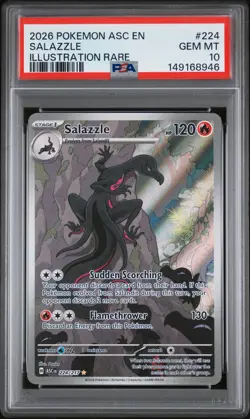 2026 POKEMON ASC EN-ASCENDED HEROES ILLUSTRATION RARE #224 SALAZZLE PSA 10 - Image 1
