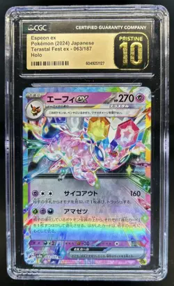 2024 Pokemon Terastal Fest JP Espeon ex Double Rare #063/187 CGC 10 Pristine - Image 1