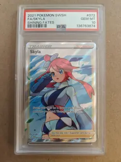 2021 POKEMON SWORD & SHIELD SHINING FATES 072/072 FULL ART/SKYLA PSA 10 #072 - Image 1