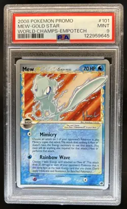 2008 Pokemon World Championships Empotech Mew Gold Star #101 PSA 9 - Image 1
