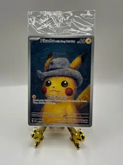 Pokemon x Van Gogh: Pikachu with Grey Felt Hat - 085 Promo Card - SEALED MINT - Image 1