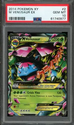 2014 POKEMON XY BASE SET #2/108 M VENUSAUR EX PSA 10 GEM MINT - Image 1