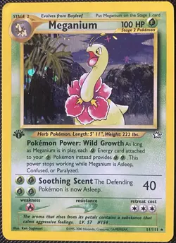 Meganium 11/111 Neo Genesis Holo 1st Edition - Pokemon Card - Image 1