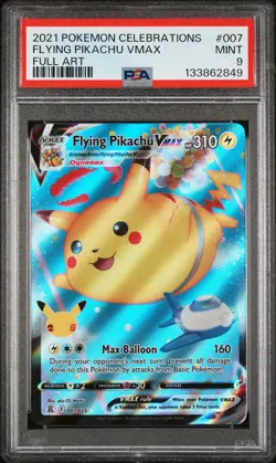 2021 POKEMON CELEBRATIONS #007 FULL ART/FLYING PIKACHU VMAX PSA 9 - Image 1