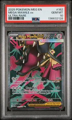 2025 POKEMON MEG EN-MEGA EVOLUTION ULTRA RARE #162 MEGA MAWILE EX PSA 10 - Image 1