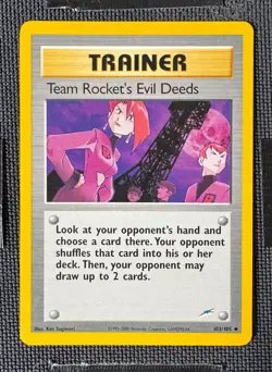TEAM ROCKET'S EVIL DEEDS 103/105 UNCOMMON NEO DESTINY POKEMON NM+ - Image 1