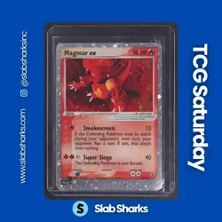 2003 POKEMON EX RUBY & SAPPHIRE #100/109 MAGMAR EX HOLO RARE - Image 1