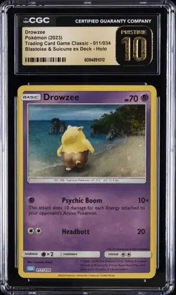 2023 POKEMON TRADING CARD GAME CLASSIC #011 DROWZEE CGC 10 PRISTINE - Image 1