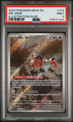 2023 POKEMON MEW EN-151 ILLUSTRATION RARE #179 MR. MIME PSA 9 - Image 1
