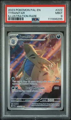 2023 POKEMON PAL EN-PALDEA EVOLVED ILLUSTRATION RARE #222 TYRANITAR PSA 9 - Image 1