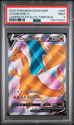 2020 POKEMON SWSH PROMO CHAMPION'S PATH ETB #050 CHARIZARD V PSA 9 - Image 1