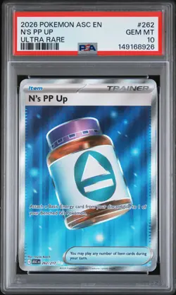2026 POKEMON ASC EN-ASCENDED HEROES ULTRA RARE #262 N'S PP UP PSA 10 - Image 1