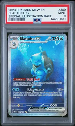 2023 POKEMON MEW EN-151 SPECIAL ILLUSTRATION RARE #200 BLASTOISE EX PSA 9 - Image 1