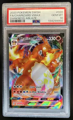 2020 Pokemon SWSH Darkness Ablaze Charizard VMAX #020/189 PSA 10 - Image 1