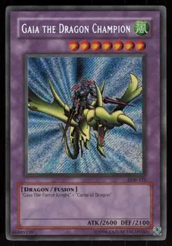 Gaia the Dragon Champion LOB-125 Secret Rare Yu-Gi-Oh - Image 1