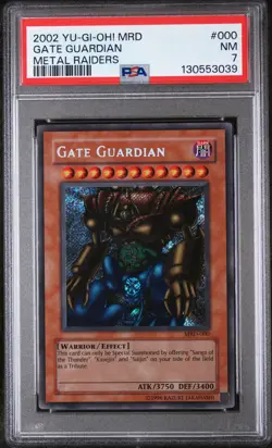 2002 YU-GI-OH! MRD-METAL RAIDERS #000 GATE GUARDIAN PSA 7 - Image 1