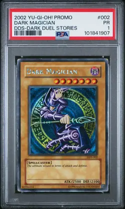 2002 YU-GI-OH! PROMO DDS-DARK DUEL STORIES #002 DARK MAGICIAN PSA 1 - Image 1