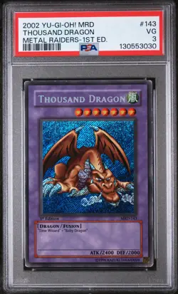 2002 YU-GI-OH! MRD-METAL RAIDERS 1ST EDITION #143 THOUSAND DRAGON PSA 3 - Image 1