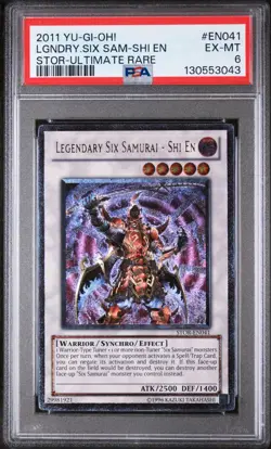 2011 YU-GI-OH! STOR-STORM OF RAGNAROK LEGENDARY SIX SAMURAI - SHI EN PSA 6 - Image 1