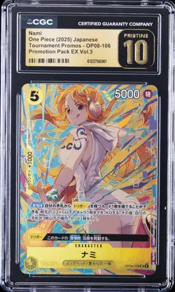 2025 ONE PIECE JAPANESE TOURNAMENT PROMOS #OP08-106 NAMI CGC 10 PRISTINE - Image 1
