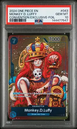 2024 ONE PIECE PROMOS CONVENTION EXCLUSIVE-FOIL #043 MONKEY D. LUFFY PSA 10 - Image 1