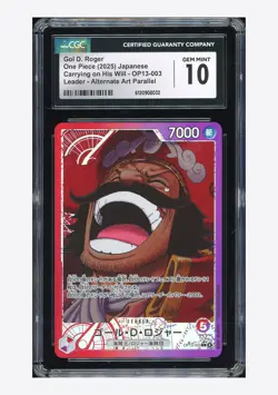 One Piece CGC 10 GEM MINT Gol D Roger L Alt Art 2025 OP13-003 OP13 Japanese - Image 1