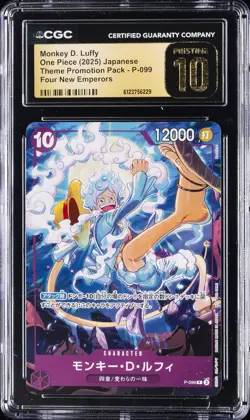 2025 ONE PIECE JPN THEME PROMOTION PACK #P-099 MONKEY D. LUFFY CGC 10 PRISTINE - Image 1