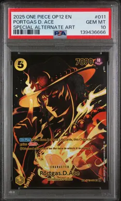 2025 ONE PIECE LEGACY OF THE MASTER SPECIAL ALT ART #011 PORTGAS D. ACE PSA 10 - Image 1