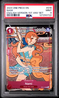 2024 ONE PIECE ENGLISH VERSION 1ST ANNIVERSARY SET #016 NAMI PSA 9 - Image 1