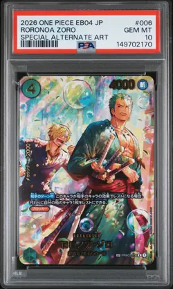 2026 ONE PIECE JPN EB04-EGGHEAD CRISIS SPECIAL ALT ART #006 RORONOA ZORO PSA 10 - Image 1