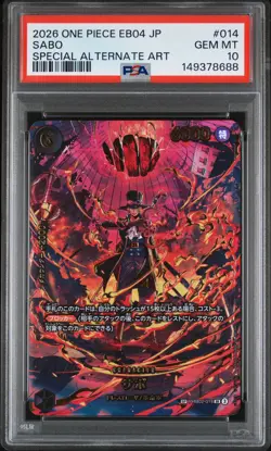 2026 ONE PIECE JPN EB04-EGGHEAD CRISIS SPECIAL ALTERNATE ART #014 SABO PSA 10 - Image 1