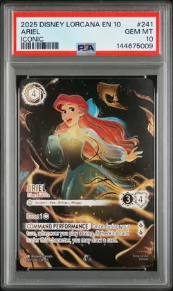 2025 DISNEY LORCANA WHISPERS IN THE WELL ICONIC ARIEL ETHEREAL VOICE PSA 10 - Image 1