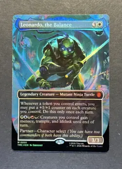 LEONARDO, THE BALANCE #1 FOIL Borderless Mythic White | Magic TMC Card MTG 0001 - Image 1