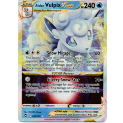 Alolan Vulpix VSTAR 034/195 Silver Tempest Ultra Rare Holo Pokemon TCG Card NM - Image 1